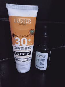 combo of sunscreem & minimalist serum