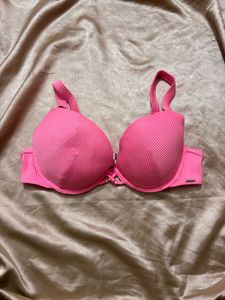 Vibrant Pink Ribbed Bikini Top