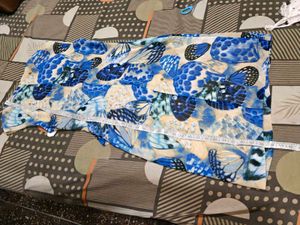 Blue Butterfly Print Dress wrap design