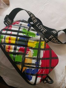 Vibrant Abstract Print Crossbody Bag