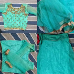 Sea green lehnga choli