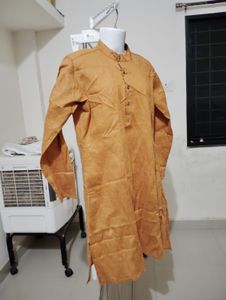 Men's Mustard yellow Cotton Kurta