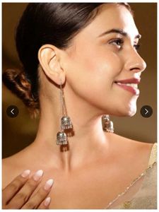 Elegant Silver Tone Jhumka Earrings