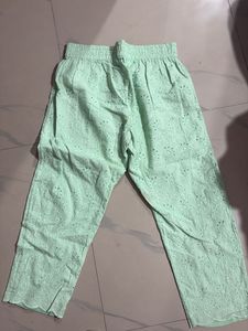 Mint Green Embroidered Pants
