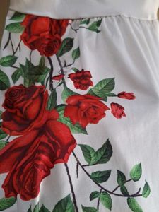 White Rose Print Sleeveless frock