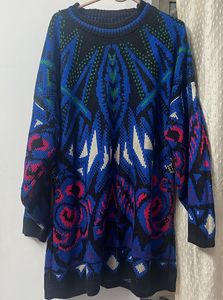 Vintage Patterned Knit Sweater top