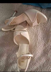 Elegant Cream Heels with Sparkle