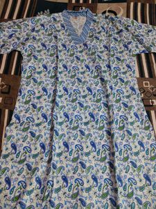 Blue Paisley Print Kurta Set