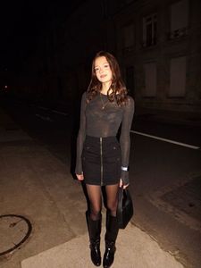 black mini skirt