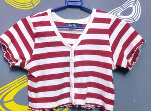 Sassafras Striped Crop Top