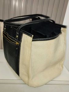 LAST PRICE 🛑🛑LARGE TOTE BAG BLACK AND CREAM