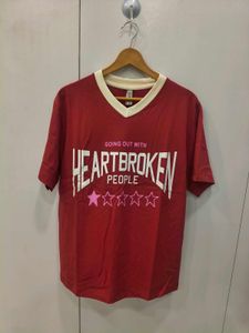 Red "Heartbroken People" Graphic T-Shirt