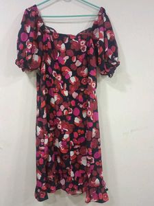 Off-Shoulder Floral Print Dress
