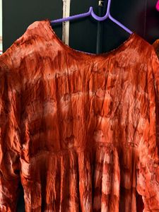 Stylish Maroon Tie-Dye Mini Dress