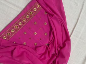 Pink Embellished Dress Material