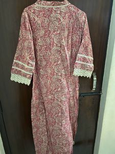Varanga Peach Jaipuri Printed Kurta