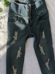 Ripped High-Waisted Jeans