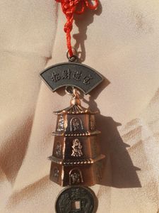 FENG SHUI TIBETAN BELL MONEY HANGING HAMSA HAND