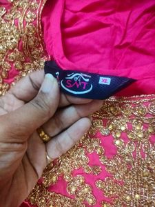 Beautiful Pink &amp; Gold Embroidered Lehenga