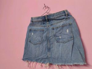 light blue miniskirt