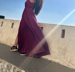 Maroon Color Maxi