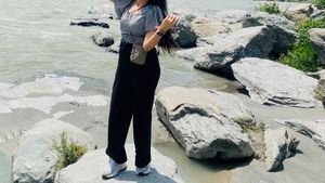 Stylish Checkered Puff Sleeve Top