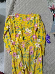 Yellow Floral Pajama Set