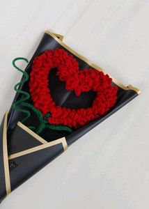 Red Heart Crochet Bouquet