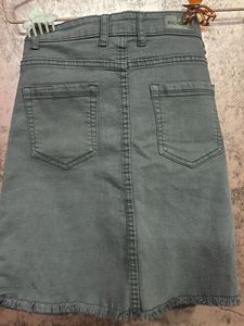 Grey Denim Skirt