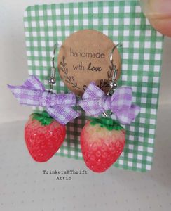 Strawberry Bow Earrings