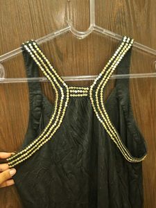 Black Embellished Tank Top