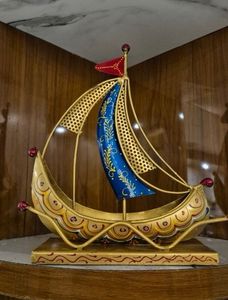 Decorative Metallic Sailboat Showpiece