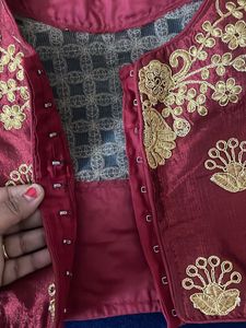 Embroidered Maroon Blouse