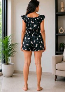 Floral Print Romper Jumpsuit