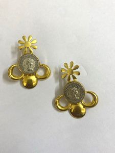 Unique Coin Drop Brass Earrings