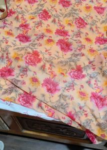 Peach Floral Saree with Embellishments
