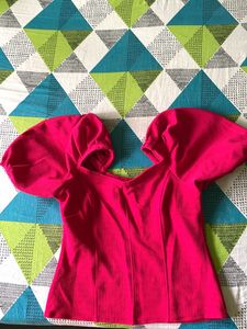 Fuchsia Puffed Sleeve Top