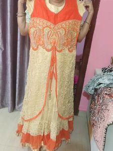 long netted gown