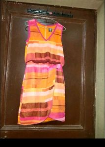 Chic Striped V-Neck Midi Dress