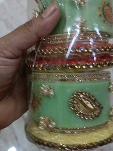 Bridal Chura Set - Mint Green &amp; Gold