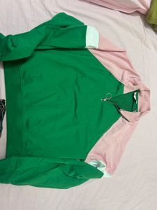 Dressberry Colorblock Zip-Up Sweatshirt