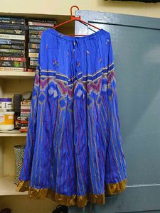 Blue Ethnic Printed Maxi Skirt boho style