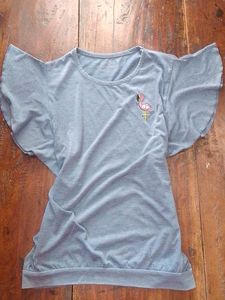 Gray Flamingo Graphic T-Shirt