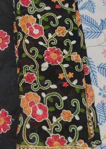 Embroidered Black Dupatta