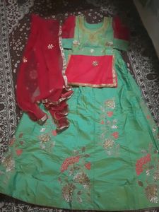 Beautiful Green Lehenga Choli With Dupatta
