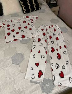 Cute Heart Print Pajama Set