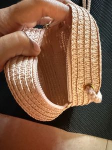 Cute Teddy Bear Straw Crossbody Bag