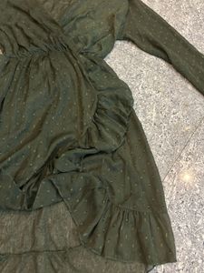 Chic Olive Green Mini Dress