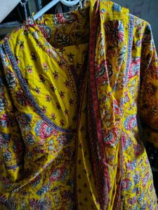 Yellow Floral Anarkali Kurta