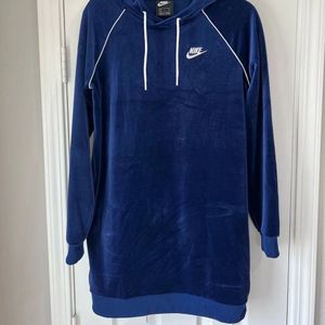 Nike Blue Velour Hooded Dress